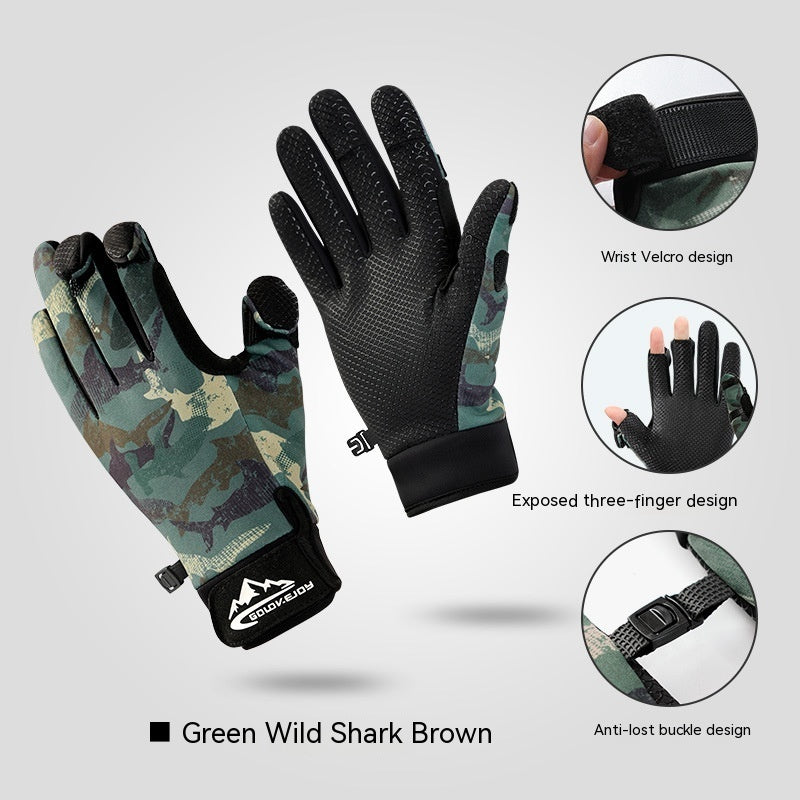 Fishing Gloves – Exposed Fingertips, Waterproof, Non-Slip & Touchscreen Compatible