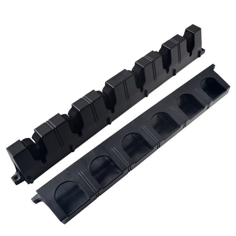 Fishing Rod Holder Rack – Wall Mount Display Stand for 6 Rods (ABS + EVA, Black)