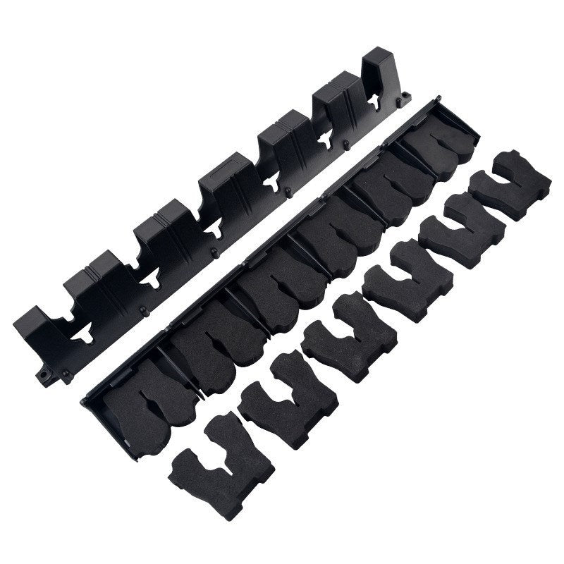 Fishing Rod Holder Rack – Wall Mount Display Stand for 6 Rods (ABS + EVA, Black)