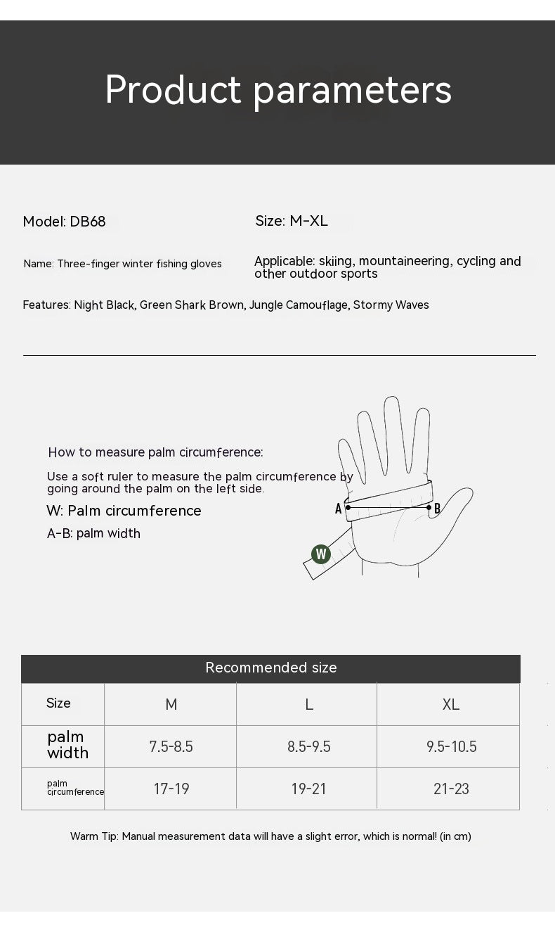 Fishing Gloves – Exposed Fingertips, Waterproof, Non-Slip & Touchscreen Compatible
