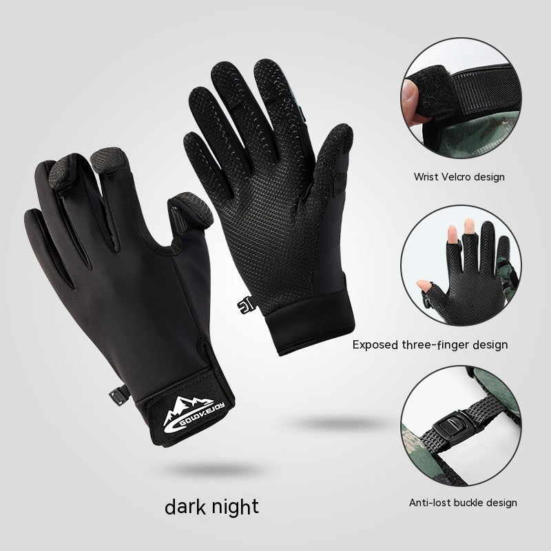 Fishing Gloves – Exposed Fingertips, Waterproof, Non-Slip & Touchscreen Compatible