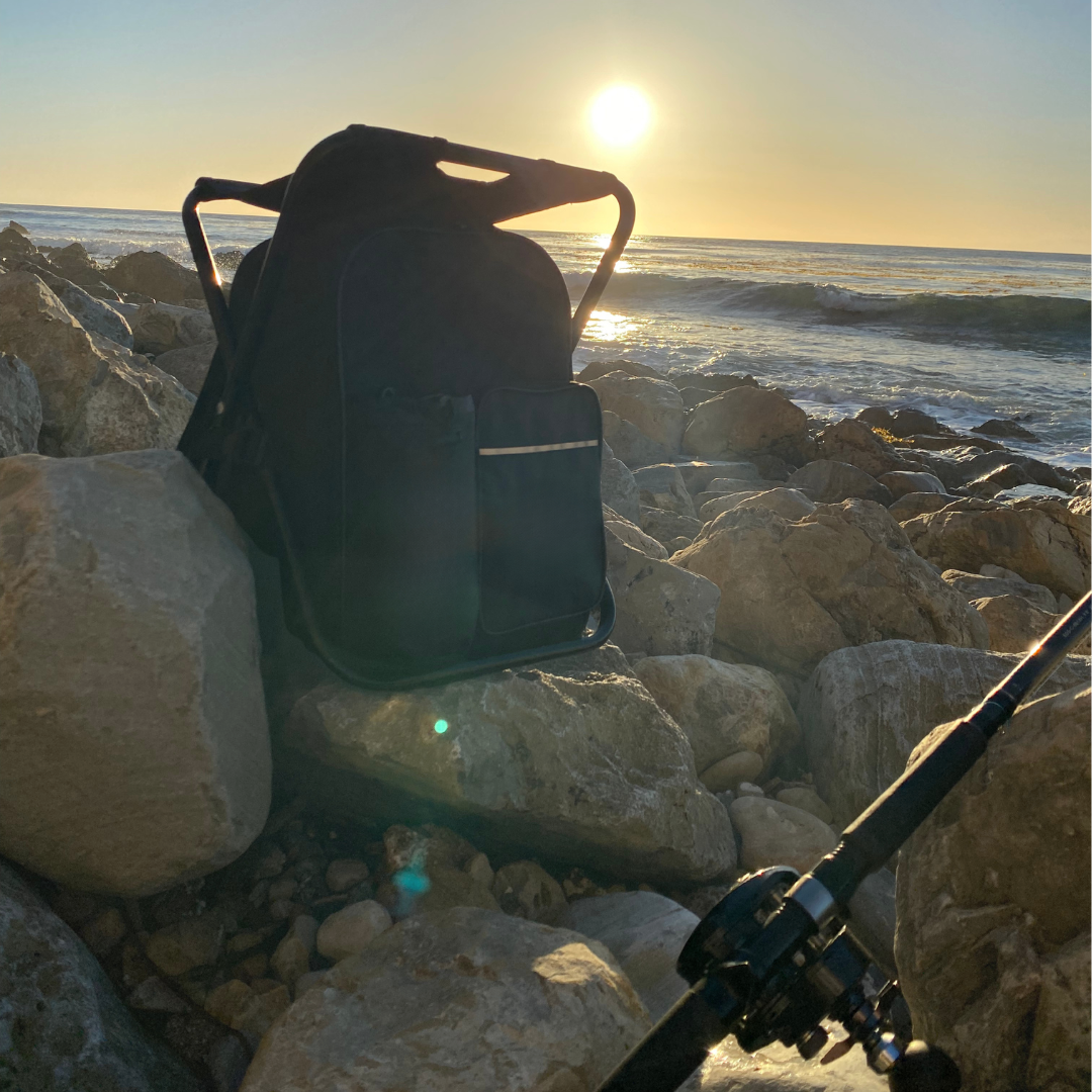 3-in-1 Fishing Chair Backpack with Built-In Cooler- Foldable, Insulated