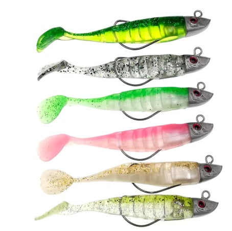 Soft Plastic Fishing Baits with Lead Head – Realistic Swimming Action