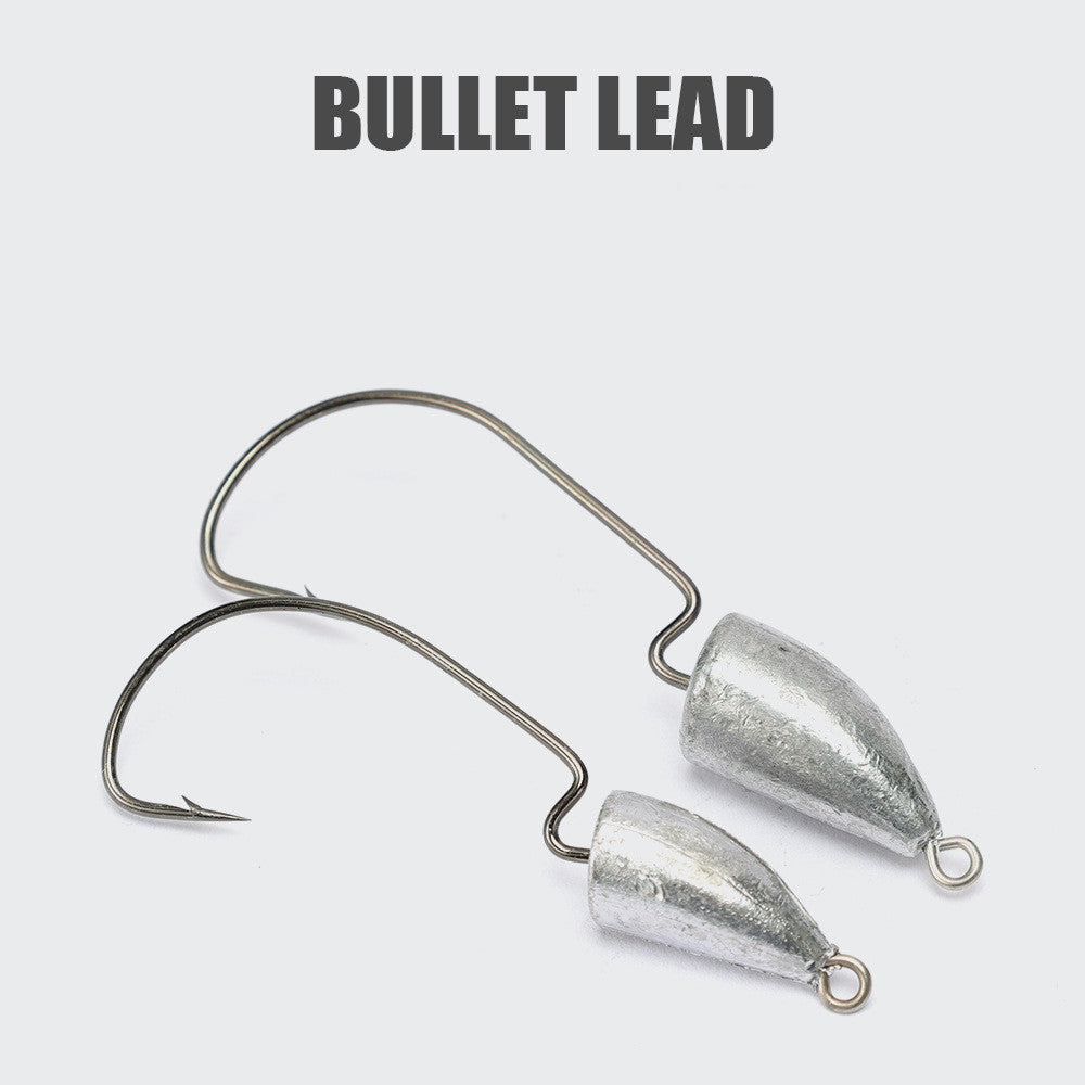 Lead Head Crank Hooks – Barbed Carbon Steel Fishing Hooks (5-Pack)