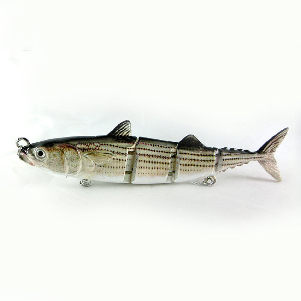 Realistic 4-Segment Jointed Fishing Swim Bait – 6" Sinking Lure with Treble Hooks