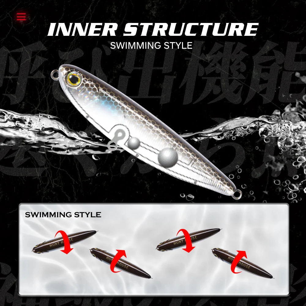 Floating Topwater Pencil Fishing Lure -100mm 17.1g Saltwater For Bass Tackle