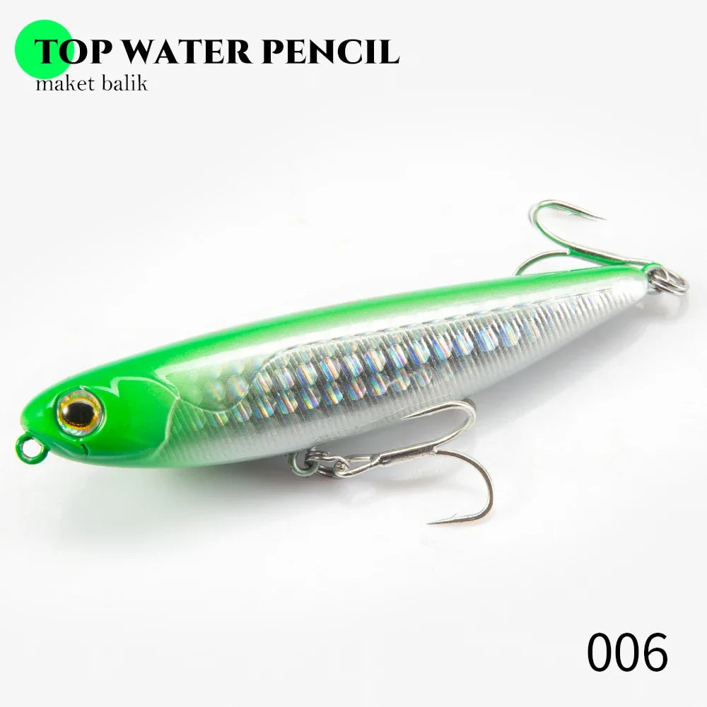 Floating Topwater Pencil Fishing Lure -100mm 17.1g Saltwater For Bass Tackle