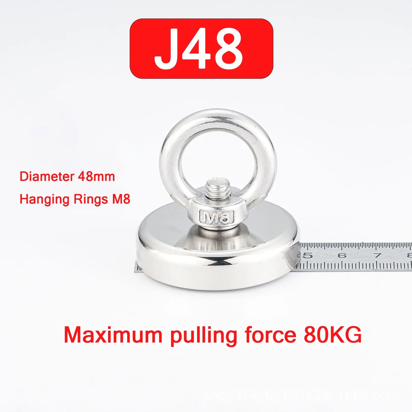 Fishing Magnet with Countersunk Hole and Eyebolt – Heavy-Duty Rare Earth Magnet for River Treasure Hunting & Retrieval