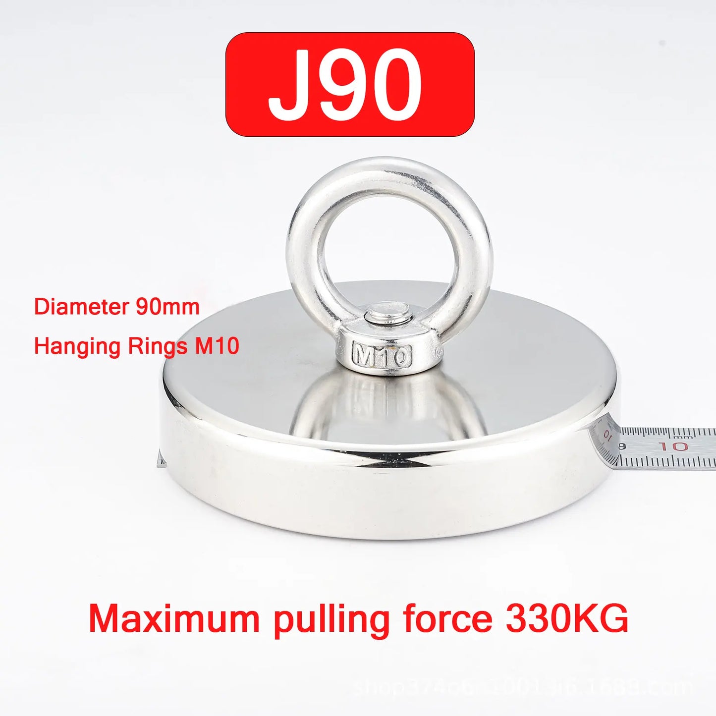 Fishing Magnet with Countersunk Hole and Eyebolt – Heavy-Duty Rare Earth Magnet for River Treasure Hunting & Retrieval