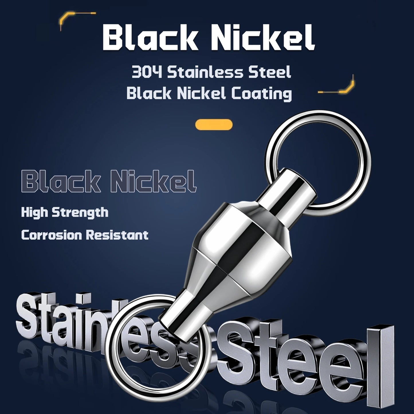 20 to 100 Pack Ball Bearing Swivel Solid Rings – Stainless Steel Fishing Connectors