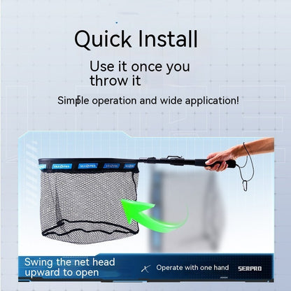 Collapsible Floating Telescopic Fishing Net – Rubber Coated, Lightweight