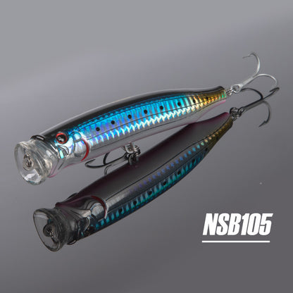 Topwater Saltwater Rattle Lure –  Floating Hard Bait with Corrosion-Resistant Hooks