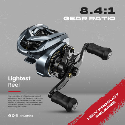 Premium Ultra-Light Baitcasting Reel 8.4:1 Gear Ratio – Carbon Fiber, Magnesium Frame, 11+1 Bearings, 6kg Drag