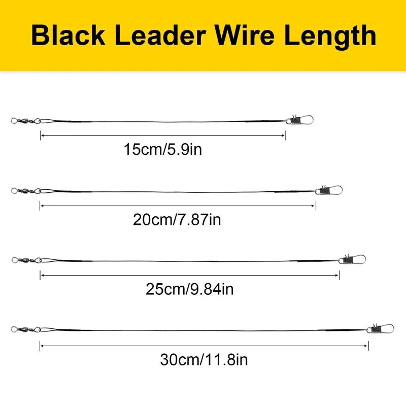 20PC Anti Bite Steel Fishing Line with Swivel - Fishing Wire Olta Leadcore Leash