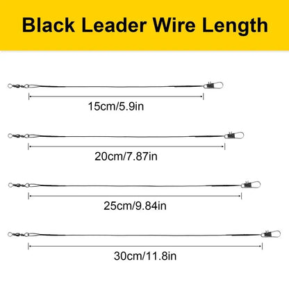 20PC Anti Bite Steel Fishing Line with Swivel - Fishing Wire Olta Leadcore Leash