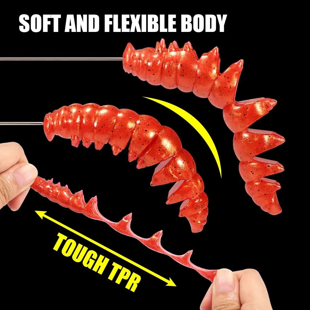 Segmented Floating Soft Worm Bait | 55mm & 80mm | 10 Colors | Saltwater & Freshwater