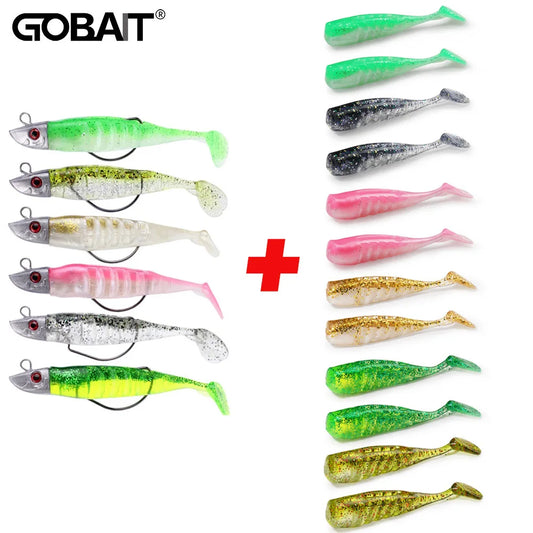 3 PCS -Metal Jig Head with Tail Worm Replacement