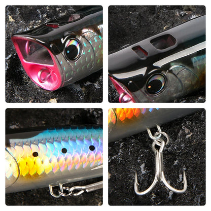 Topwater Popper Fishing Lure | Hard Bait for Bass, Pike & Sea Bass – 75mm/8.5g & 90mm/15g