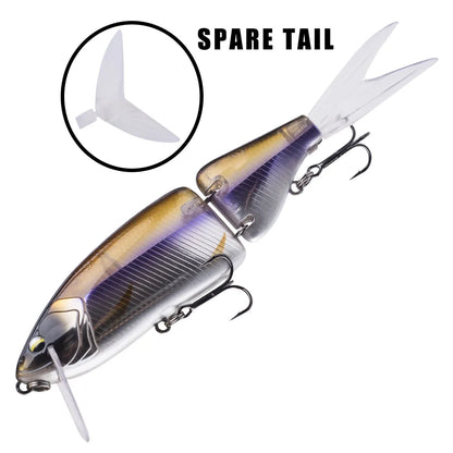 2-Section Jerkbait Minnow Lure | 14.5cm Body + 5cm Tail | 57g | 6 Colors | Saltwater