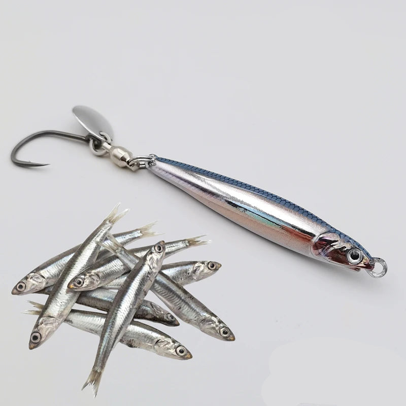 3D Biomimetic Anchovy Metal Jig | Speed Jigging Lure for Spanish Mackerel, Tuna & Saltwater Fish – 30g to 120g
