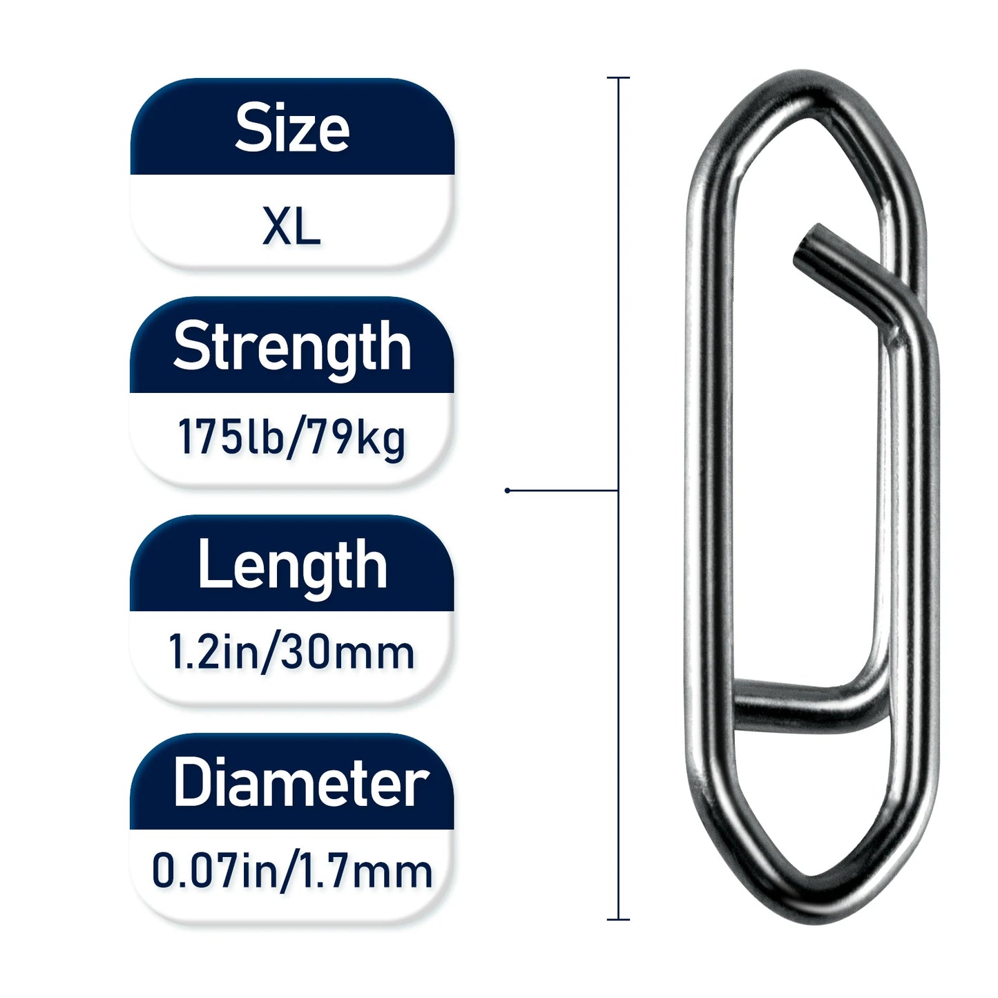 50-Pack Stainless Steel Fishing Snap Clips | Quick-Change Speed Connectors for Lures & Crankbaits