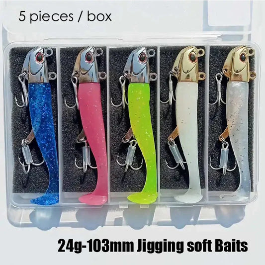 5pcs 24g/105mm Artificial soft Bait