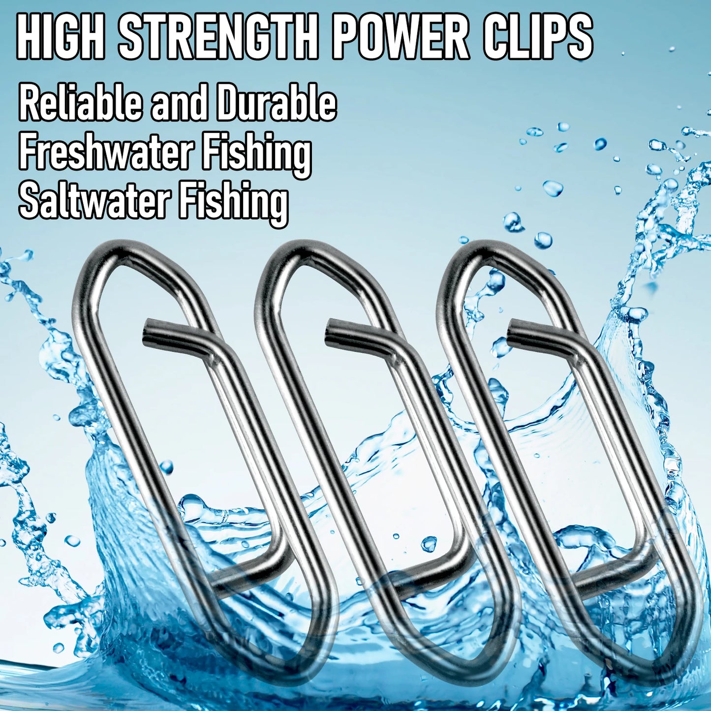 50-Pack Stainless Steel Fishing Snap Clips | Quick-Change Speed Connectors for Lures & Crankbaits