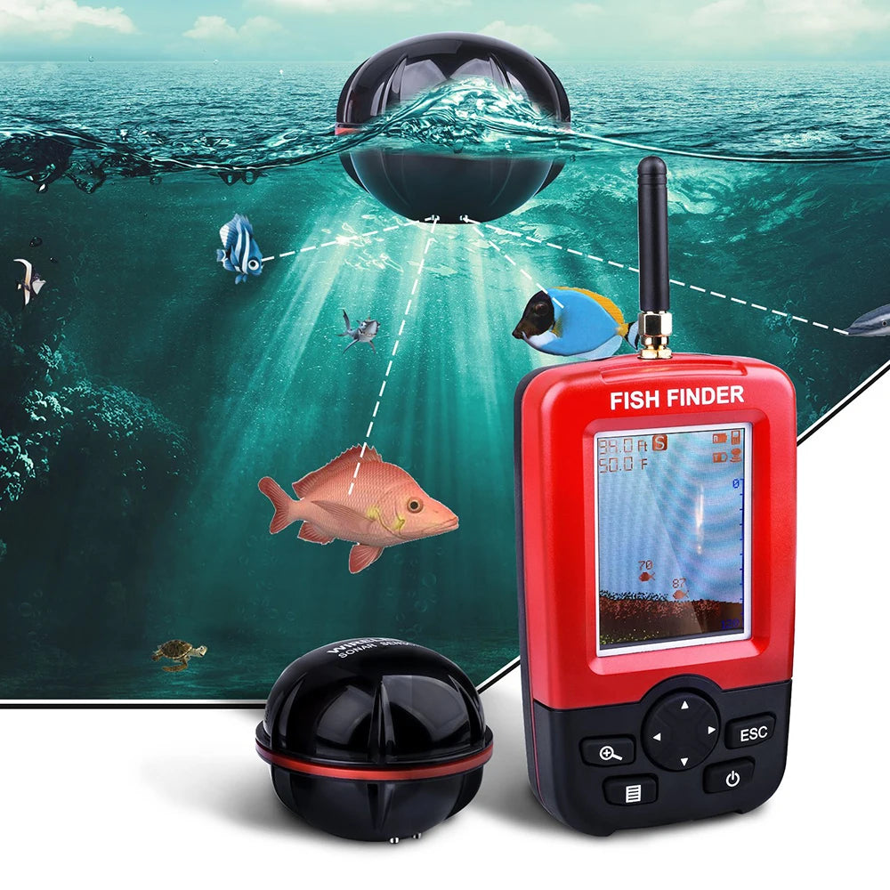 100M Portable Sonar Fish Finder – Wireless Echo Sounder with Fish Alarm
