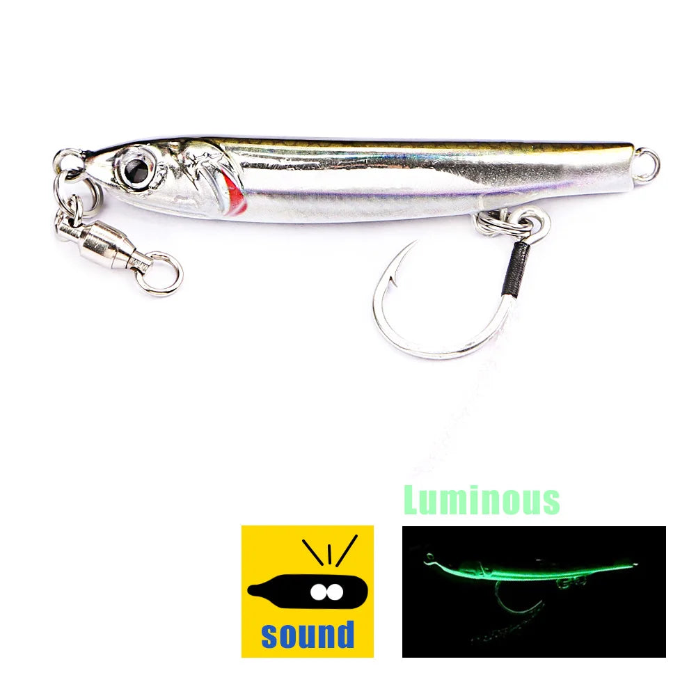 3D S-Shaped Metal Jig Lure | Fast Sinking Saltwater Fishing Spoon for Shore, Boat & Vertical Jigging | 20g–60g