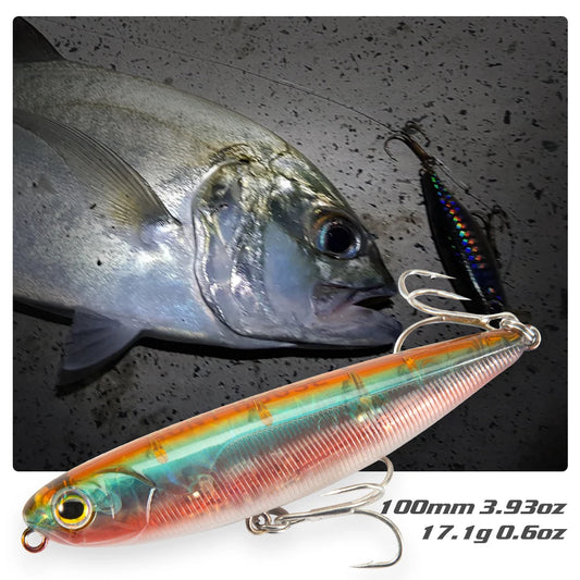 Floating Topwater Pencil Fishing Lure -100mm 17.1g Saltwater For Bass Tackle