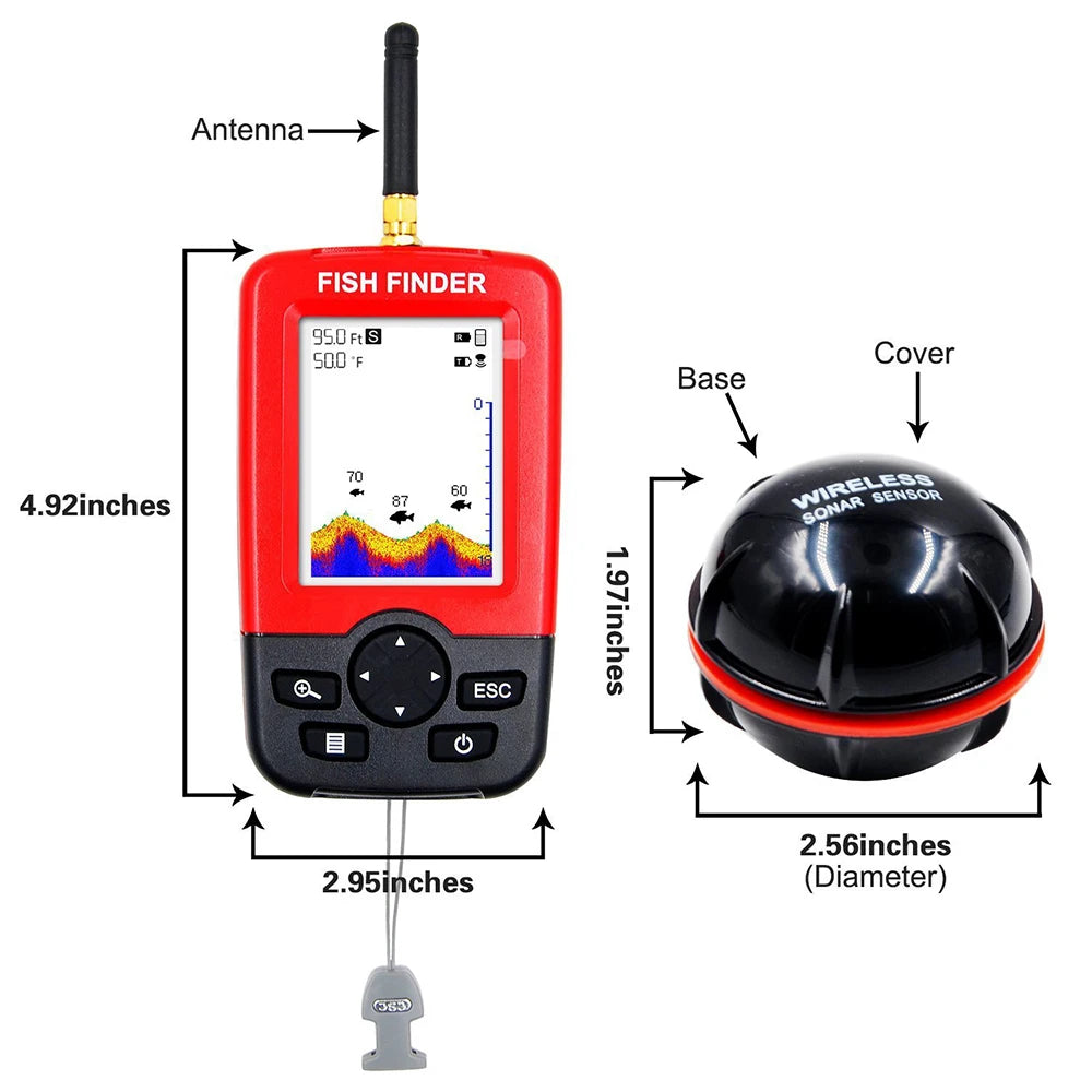 100M Portable Sonar Fish Finder – Wireless Echo Sounder with Fish Alarm