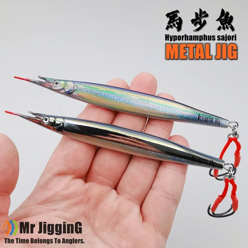 3D Hyporhamphus Sajori Metal Jig 30g-120g Tuna Bait Spanish Mackerel Grouper Lure Bonito Jigging  Fishing Spoon