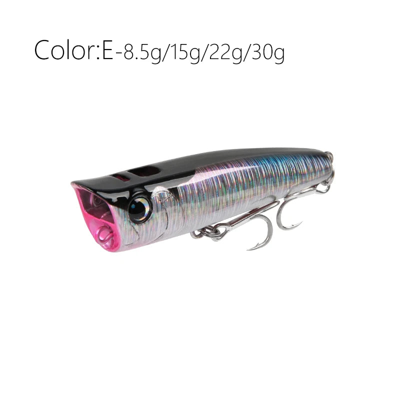 Topwater Popper Fishing Lure | Hard Bait for Bass, Pike & Sea Bass – 75mm/8.5g & 90mm/15g