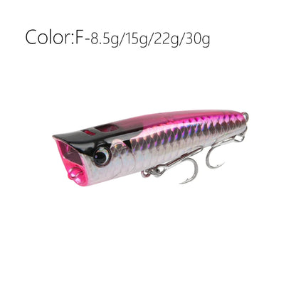 Topwater Popper Fishing Lure | Hard Bait for Bass, Pike & Sea Bass – 75mm/8.5g & 90mm/15g