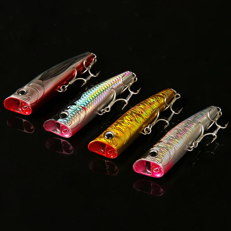 Topwater Popper Fishing Lure | Hard Bait for Bass, Pike & Sea Bass – 75mm/8.5g & 90mm/15g