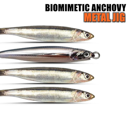 3D Biomimetic Anchovy Metal Jig | Speed Jigging Lure for Spanish Mackerel, Tuna & Saltwater Fish – 30g to 120g