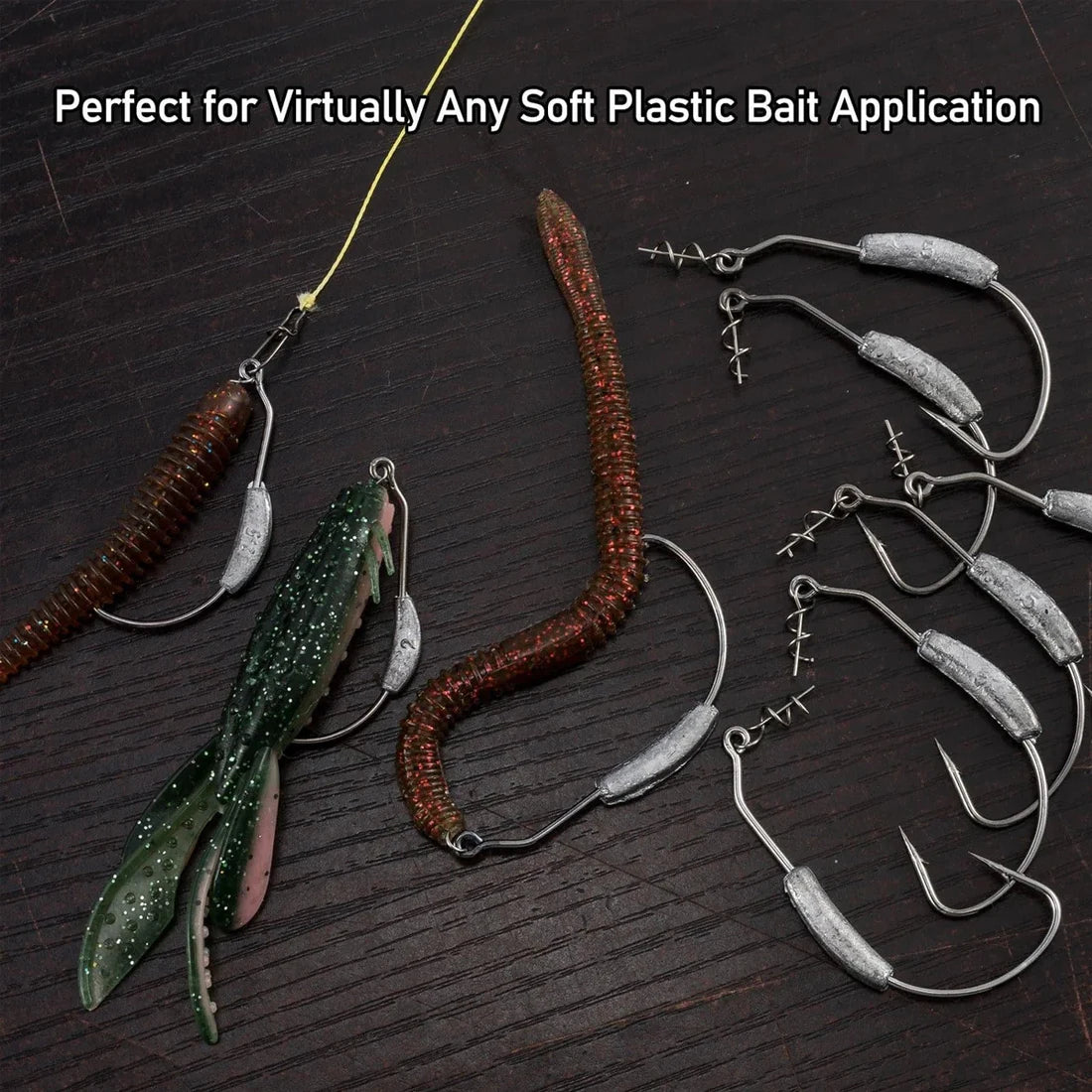 Weighted Hooks | Extra Wide Gap Offset Hooks for Bass Fishing – 2g to 9g (5 or 10 Pack)