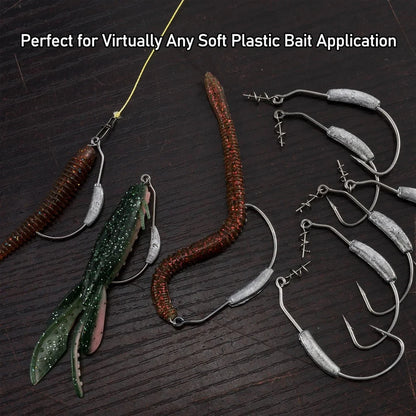 Weighted Hooks | Extra Wide Gap Offset Hooks for Bass Fishing – 2g to 9g (5 or 10 Pack)