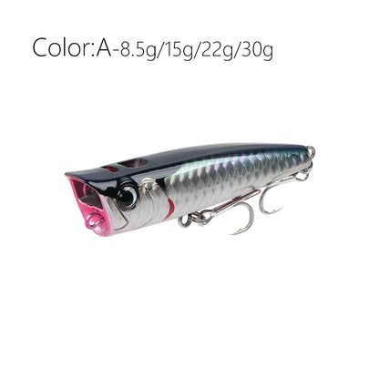 Topwater Popper Fishing Lure | Hard Bait for Bass, Pike & Sea Bass – 75mm/8.5g & 90mm/15g
