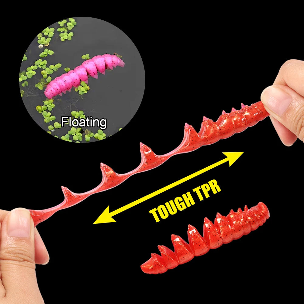 Segmented Floating Soft Worm Bait | 55mm & 80mm | 10 Colors | Saltwater & Freshwater