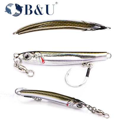 3D S-Shaped Metal Jig Lure | Fast Sinking Saltwater Fishing Spoon for Shore, Boat & Vertical Jigging | 20g–60g