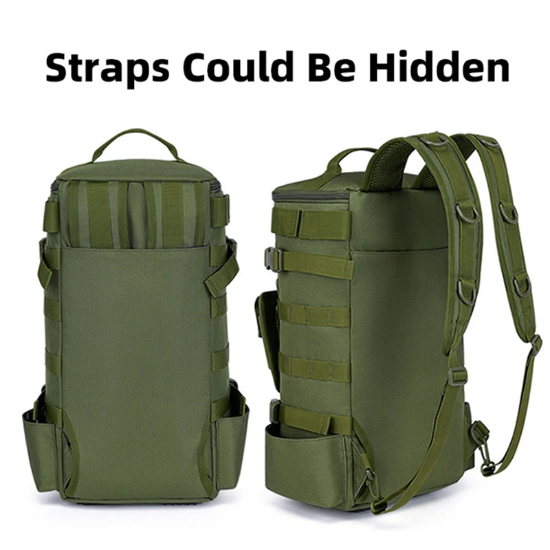 Tactical Fishing Backpack – Waterproof Tackle Bag with Rod Holders and Molle System for Outdoor Adventures