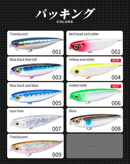 Floating Topwater Pencil Fishing Lure -100mm 17.1g Saltwater For Bass Tackle