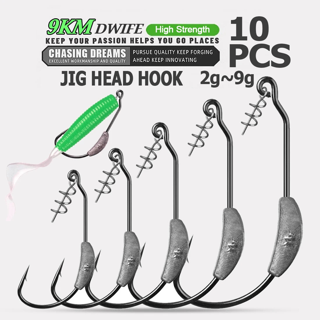 Weighted Hooks | Extra Wide Gap Offset Hooks for Bass Fishing – 2g to 9g (5 or 10 Pack)