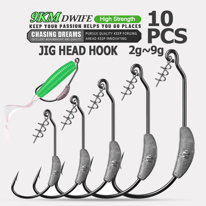 Weighted Hooks | Extra Wide Gap Offset Hooks for Bass Fishing – 2g to 9g (5 or 10 Pack)