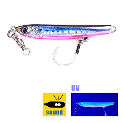 3D S-Shaped Metal Jig Lure | Fast Sinking Saltwater Fishing Spoon for Shore, Boat & Vertical Jigging | 20g–60g