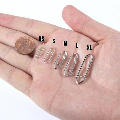50-Pack Stainless Steel Fishing Snap Clips | Quick-Change Speed Connectors for Lures & Crankbaits