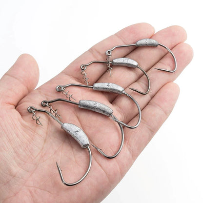 Weighted Hooks | Extra Wide Gap Offset Hooks for Bass Fishing – 2g to 9g (5 or 10 Pack)
