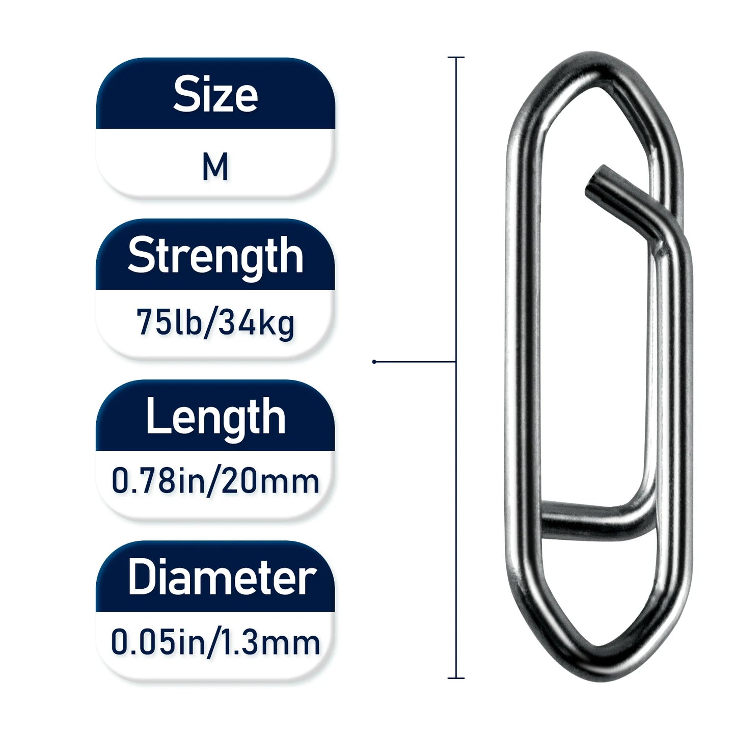 50-Pack Stainless Steel Fishing Snap Clips | Quick-Change Speed Connectors for Lures & Crankbaits