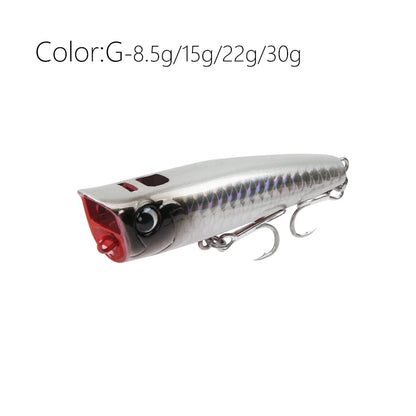 Topwater Popper Fishing Lure | Hard Bait for Bass, Pike & Sea Bass – 75mm/8.5g & 90mm/15g